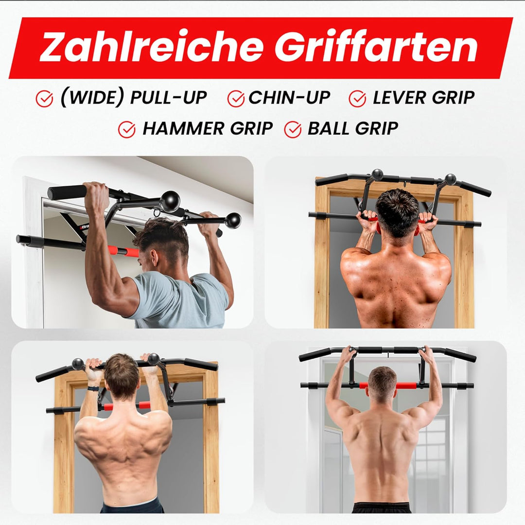 Ultrasport Klimmzugstange, Türreck, verstellbar von 66,5 cm bis 93 cm, ohne Schrauben montierbar, ru