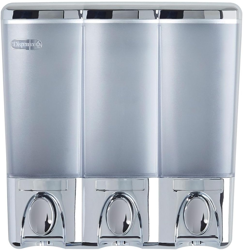 Better Living 3 Shampoo- und Seifenspender, 19 x 8,9 x 19 cm, Chrom 7.5" x 3.5" x 7.5 Chrome, 7.5" x