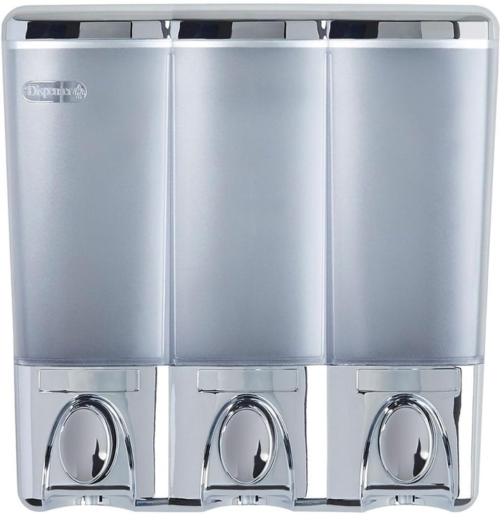 Better Living 3 Shampoo- und Seifenspender, 19 x 8,9 x 19 cm, Chrom 7.5" x 3.5" x 7.5 Chrome, 7.5" x