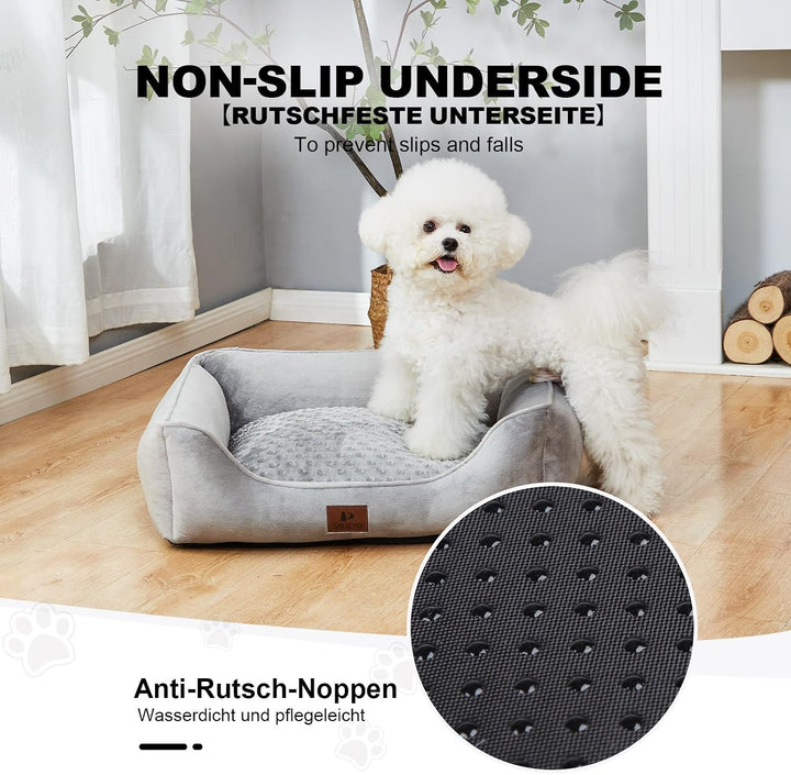 Hundebett Kleine und Mittlgrosse Hunde 65×55×18cm, Waschbare Hundekissen, Bezug abnehmbar, Hundesofa