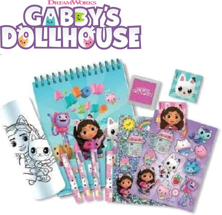 Gabby's Dollhouse 3D-Schreibwaren-Set – Meerjungfrau Katze Aktentasche mit Malbuch, Buntstiften, Ble