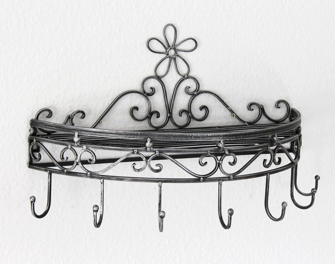 DanDiBo Wandregal 09919 Wandkonsole 50 cm Küchenregal aus Metall Topfhänger Kräuterregal