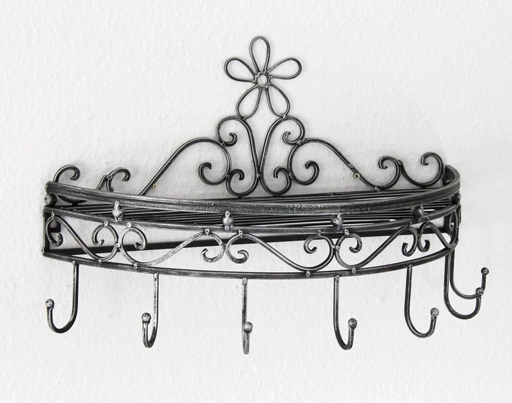 DanDiBo Wandregal 09919 Wandkonsole 50 cm Küchenregal aus Metall Topfhänger Kräuterregal
