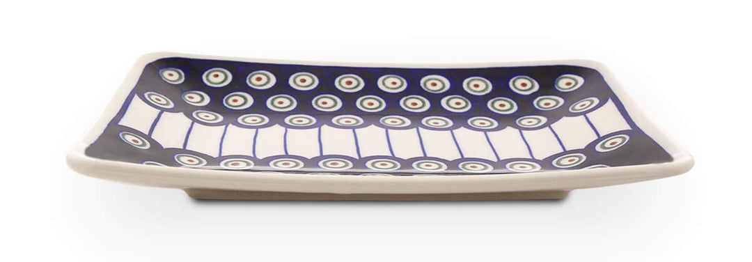 Bunzlauer Keramik Sushi-Teller klein 21,7x15x2,5 cm, Dekor 8