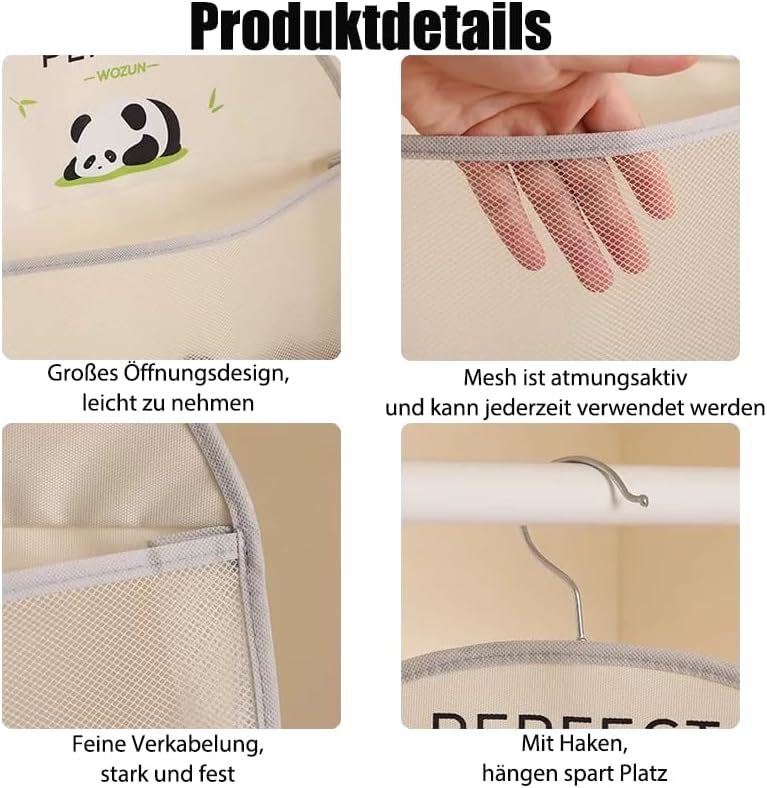 MIUPOO Kleiderschrank Organizer Hängend, Oxford Cloth Space Saver Bag for Bra Underwear Underpants S