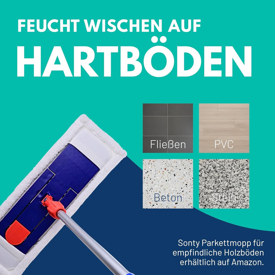 SONTY Profi Wischmopp Bezug 40 cm Mikrofaser – 5 Stück Wischbezug für Klapphalter | Wischmop für all
