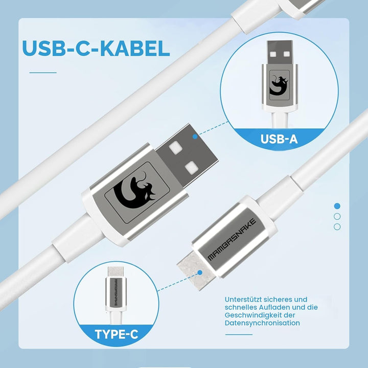 MAMBASNAKE C01 Spiral Tastaturkabel, Pro Custom Coiled USB C Kabel für Mechanische Tastatur, Typ C a
