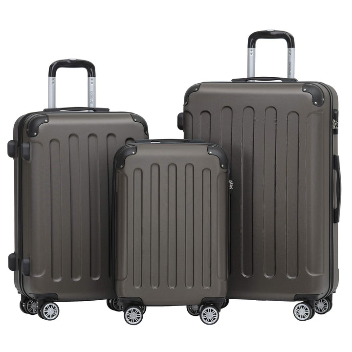 BEIBYE Zwillingsrollen Hardcase Reisekoffer Koffer Trolleys Hartschale in XL-L-M in 14 Farben (Coffe