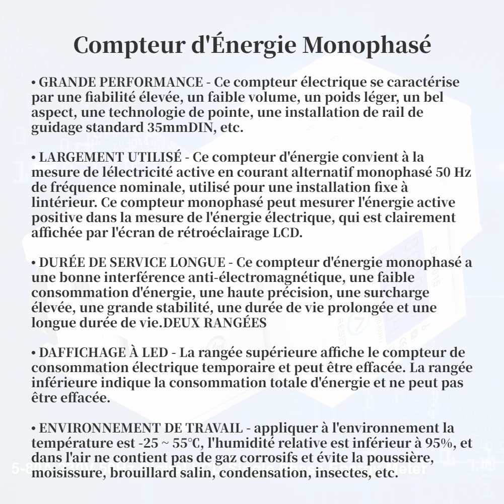 Digital LCD Einphasen-Energiezähler 5-80A 230V 50Hz Din-Schiene Energiezähler DDS015 230V 5-80A 50Hz