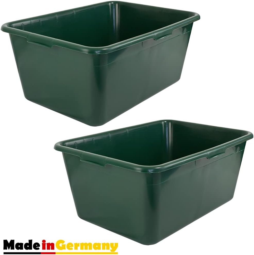 2 x Wildwanne Wanne Gross Lebensmittelecht XXL Gross Eckig 90 Liter Kunststoffwanne Plastikwanne Kun