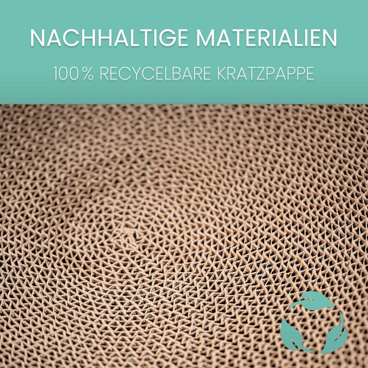 Katzen Kratzmöbel Zylinder mit Inlay | Stilvoll & nachhaltig | Ø 40 cm | Kratzbrett aus recyceltem K