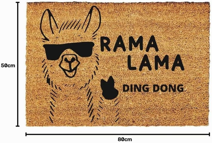 Giftstory Kokosmatte Fussmatte Kokos RAMA LAMA für Innen und Aussen 80x50 Fussmatte Haustür - Willko