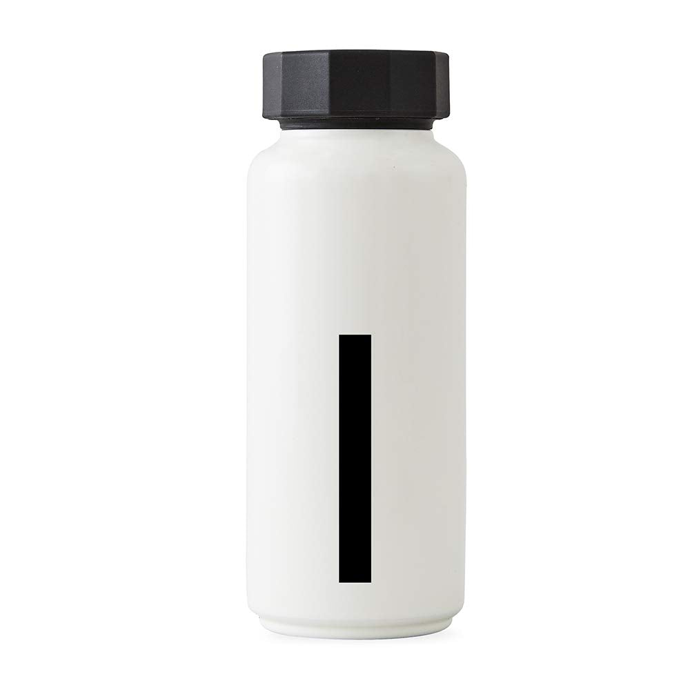 Design Letters Persönliche Edelstahl Trinkflasche Weiss (I) |500 ml| Kohlensäure geeignet BPA-Frei T