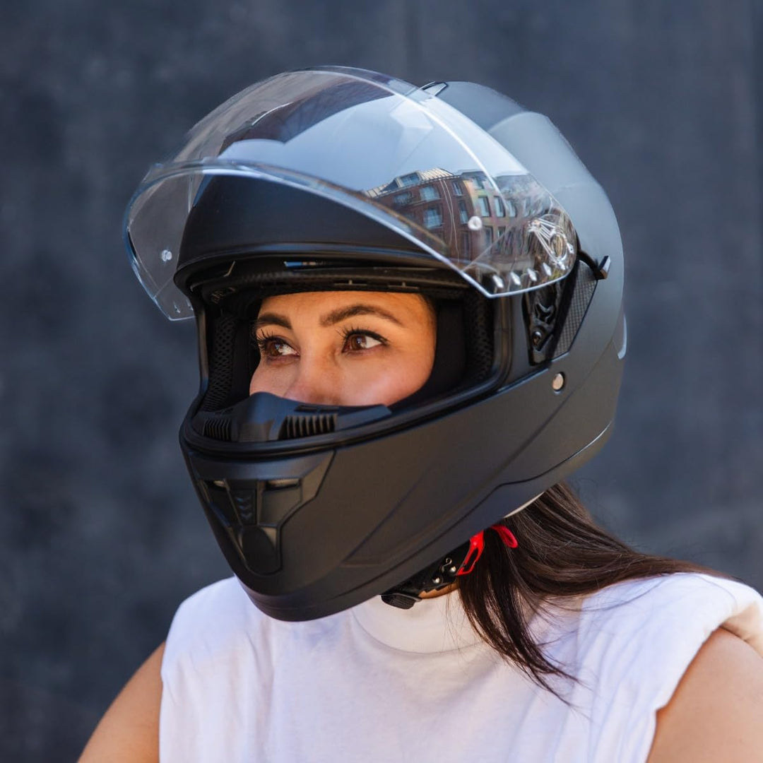 VINZ Kennet Integralhelm mit Sonnenblende | Motorrad Helm Vollvisierhelm Mopedhelm | Motorradhelm Fu