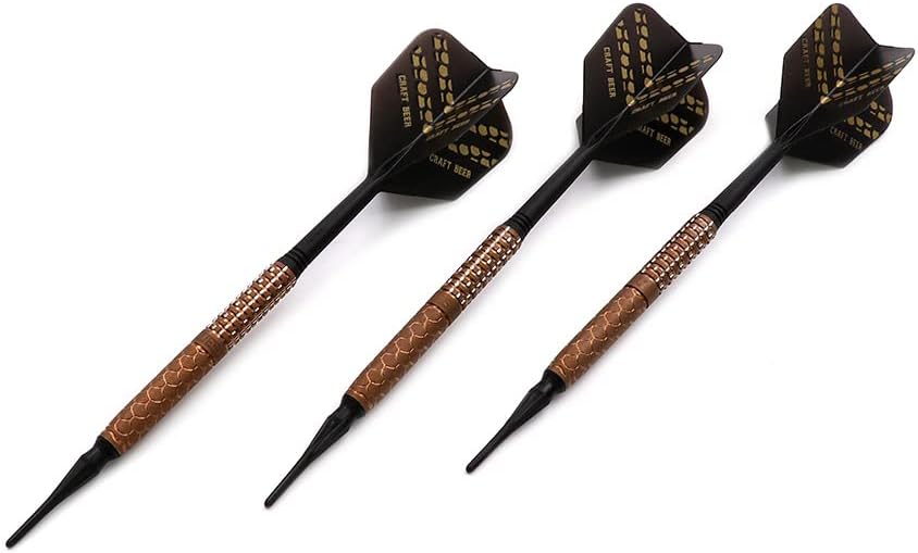 CUESOUL Soft Tip 90% Tungsten Dart Set mit Ölfarbe Finish und ROST Flights 21g handgemachtes bier, 2