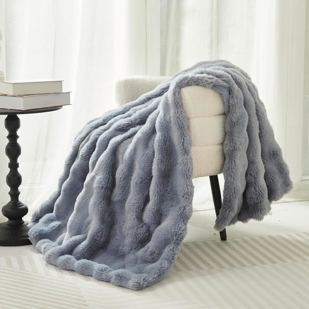 Kuscheldecke Kaninchen Plüsch Flauschige Decke Soft Wohndecke Dick 1000GSM Flanell Decke Couchdecke