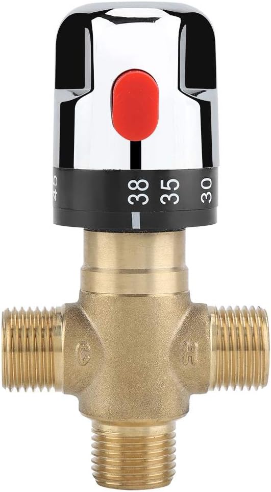 Thermostatventil, G1 / 2 Messing Thermostatmischventil Thermostatsteuerung Mischventil für Dusche, I