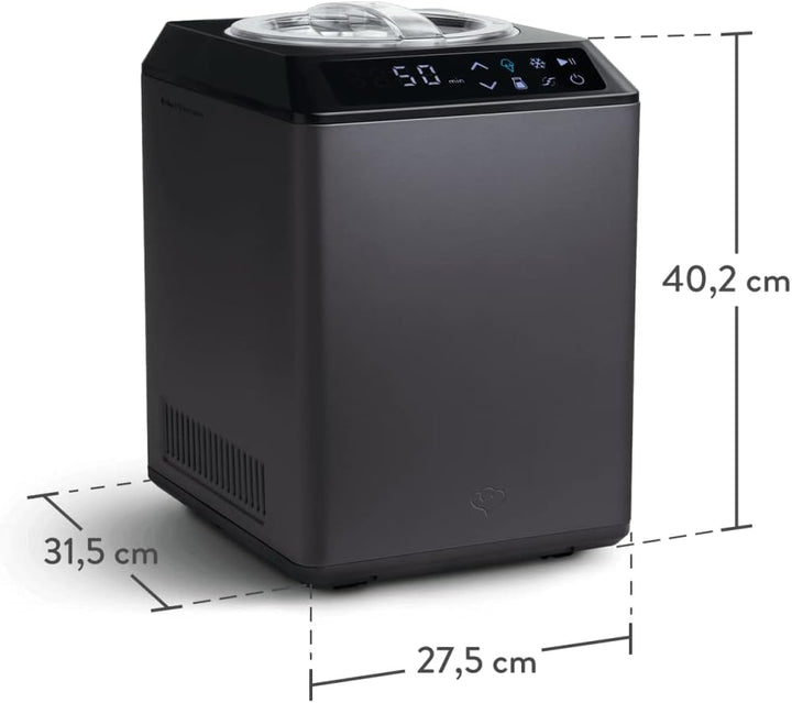 SPRINGLANE Eismaschine &amp; Joghurtbereiter Erika 2,5 L mit selbstkühlendem Kompressor 250 W, Eiscremem