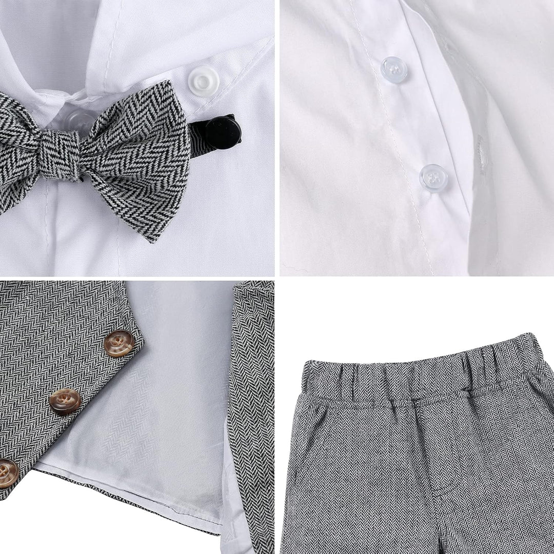 mintgreen Baby Junge Taufe Outfit Smoking Anzug Set 18-24 Monate Dunkelgrau, 18-24 Monate Dunkelgrau