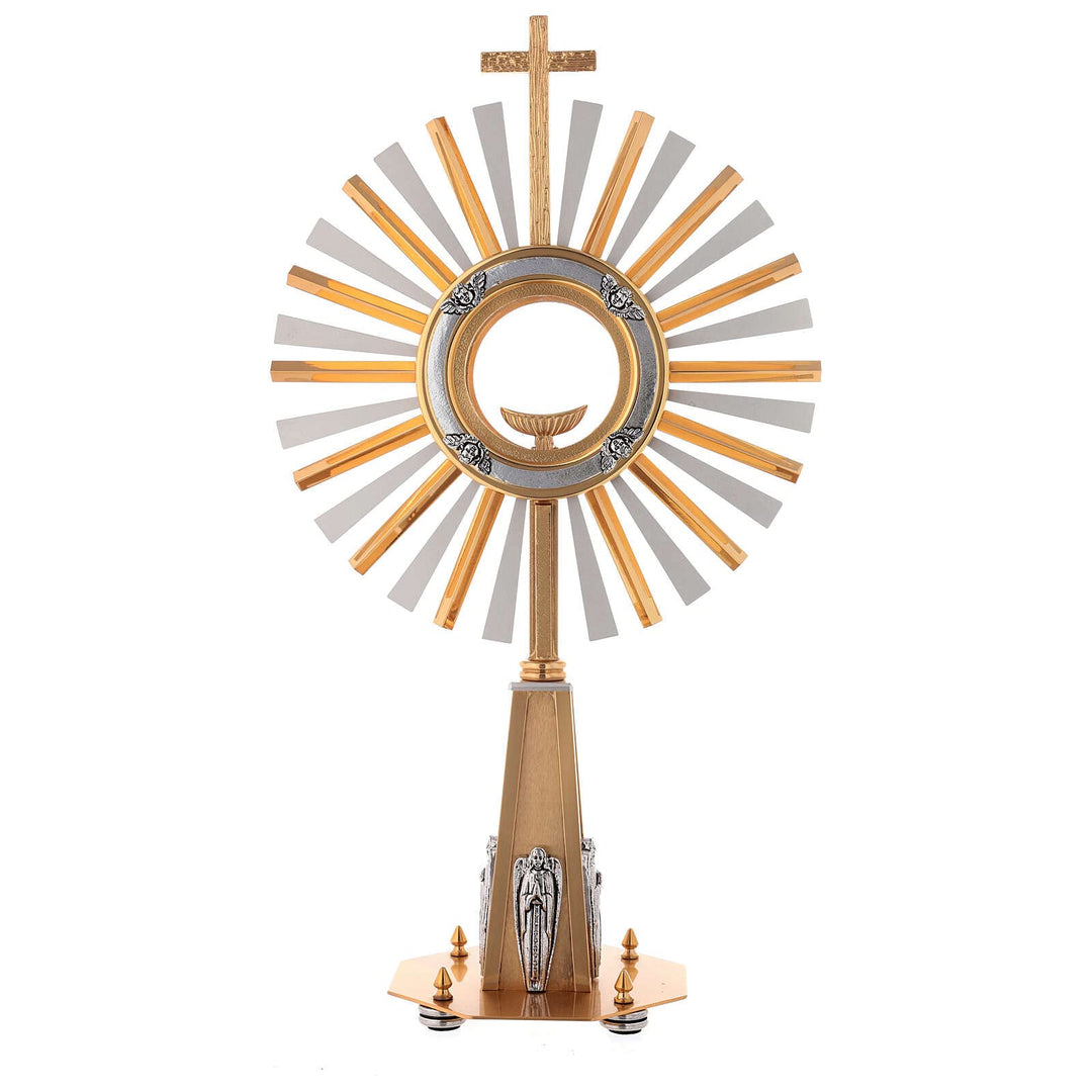Holyart Achteckigen-Basis Monstranz, 40 cm (15.7 inc.), Inner diameter: 9.5 cm