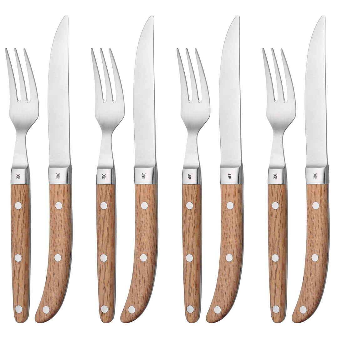 WMF Ranch Steakbesteck 8-teilig, für 4 Personen, Besteck Set, Steakgabel, Steakmesser, Spezialklinge
