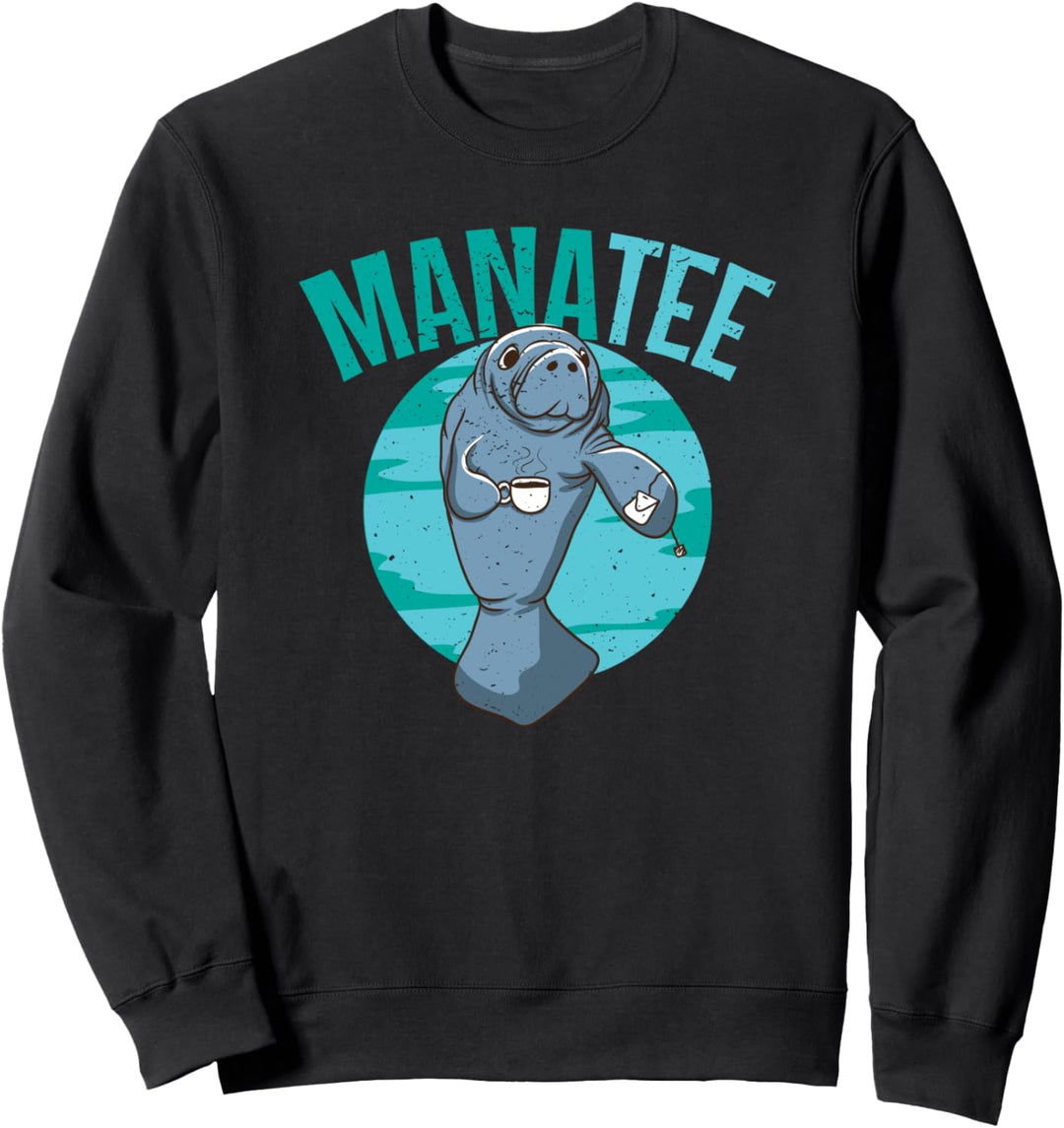 Süsse Seekuh mit Tee Manatee Manati Dugong Tiere Meerestier Sweatshirt