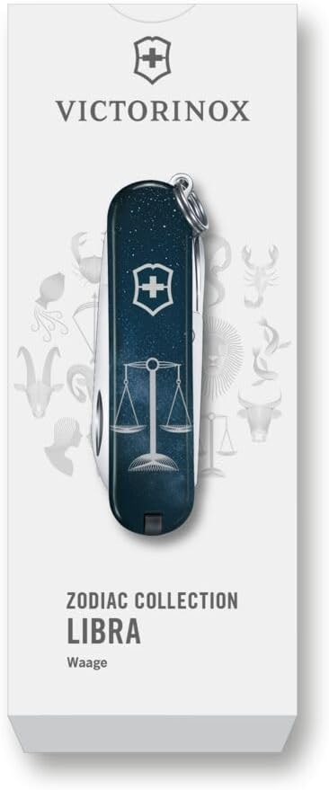 Victorinox Taschenmesser Classic SD, 7 Funktionen, Sternzeichen Waage, Waage