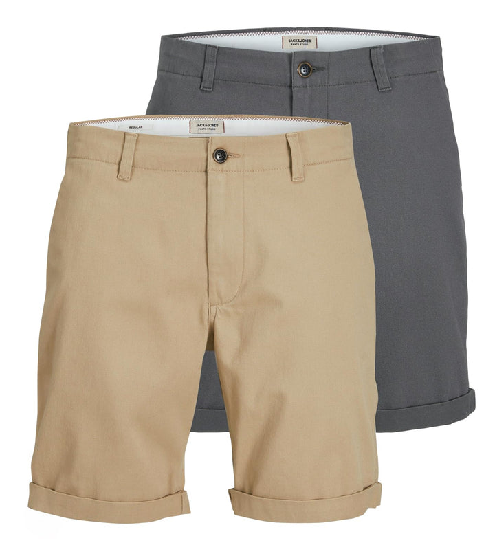 JACK &amp; JONES Herren Shorts S 2er Pack (1x Asphalt, 1x Crockery), S 2er Pack (1x Asphalt, 1x Crockery