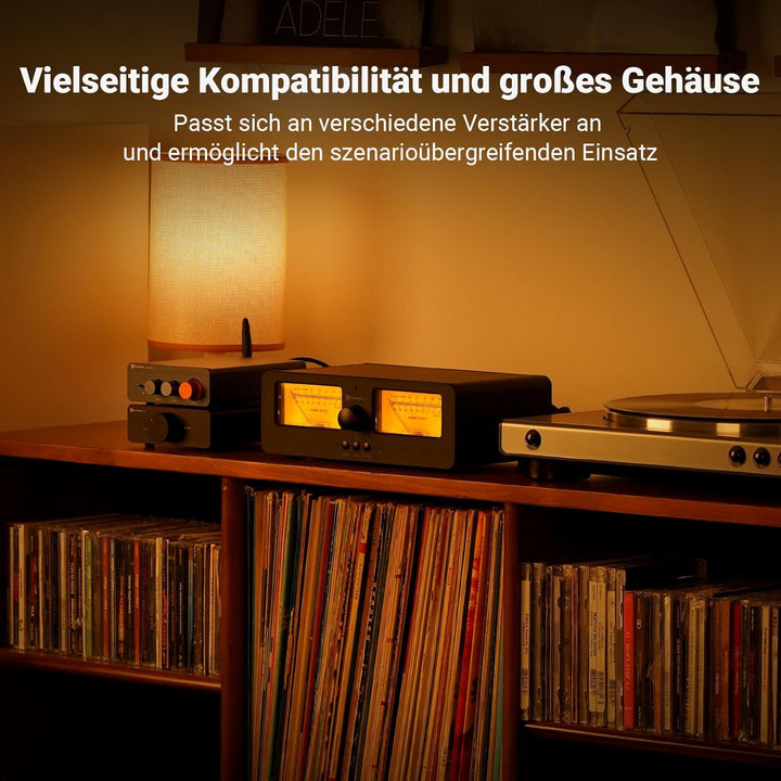 [Verbessert] Fosi Audio LC30 VU Meter Verstärker Lautsprecherwähler-Box, 2-Wege Analog-Audioschalter
