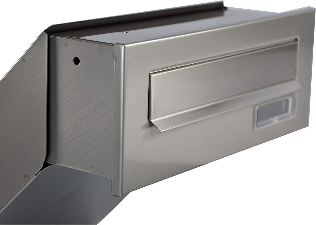 Mauerdurchwurf Briefkasten 100% Edelstahl V2A NEU Einbaubriefkasten NEU (100% Edelstahl), 100% Edels