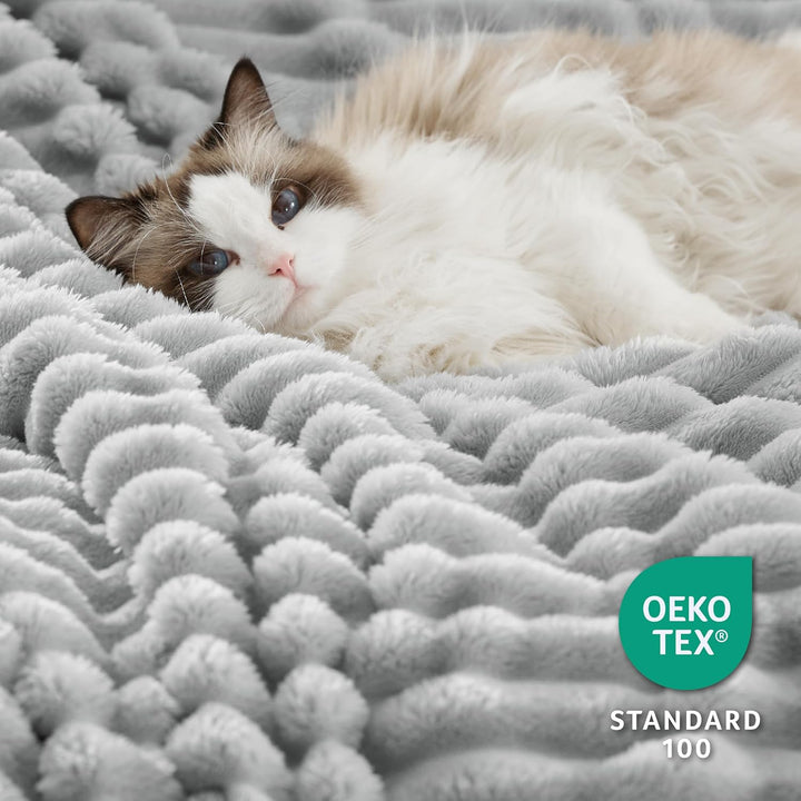 BEDSURE Sherpa Decke Hellgrau - Warme Dicke Kuscheldecke Flauschig, Sofadecke Couchdecke Winterdecke