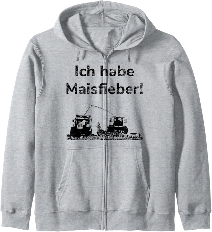 Landwirtschaft Landwirt Bauer Maishäckseln Ernte Traktor Kapuzenjacke