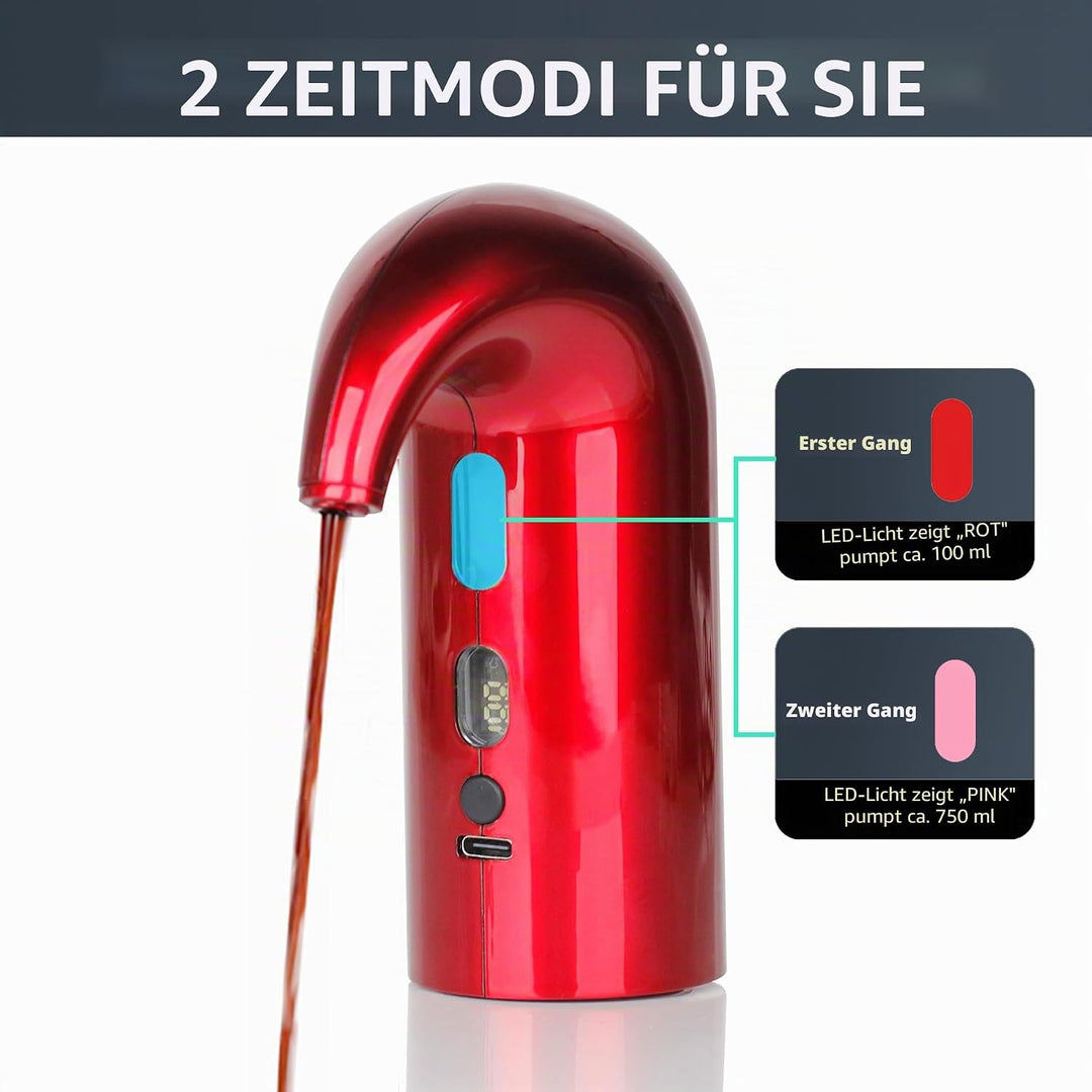 Elektrischer Weinbelüfter-Spender, elektrischer Smart-Dekanter mit wiederaufladbarem USB-Anschluss,