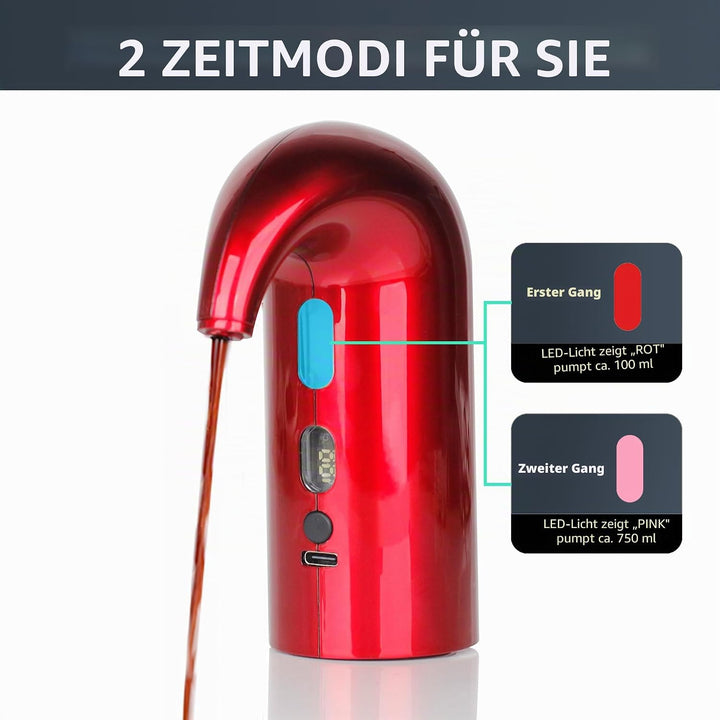 Elektrischer Weinbelüfter-Spender, elektrischer Smart-Dekanter mit wiederaufladbarem USB-Anschluss,