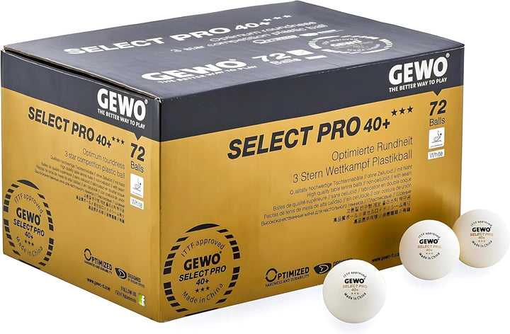 GEWO Select Pro 40+ Tischtennisball 72 Stück Weiss, 72 Stück Weiss