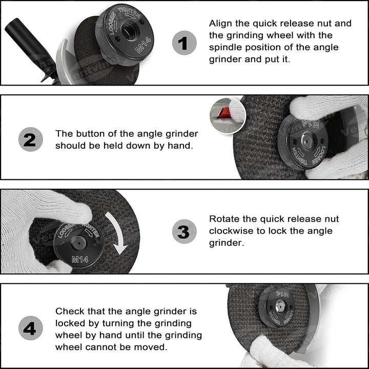 Schnellspannmutter SDS Clic M14, für alle Winkelschleifer von AEG, Black & Decker, Dewalt, Flex, Hit