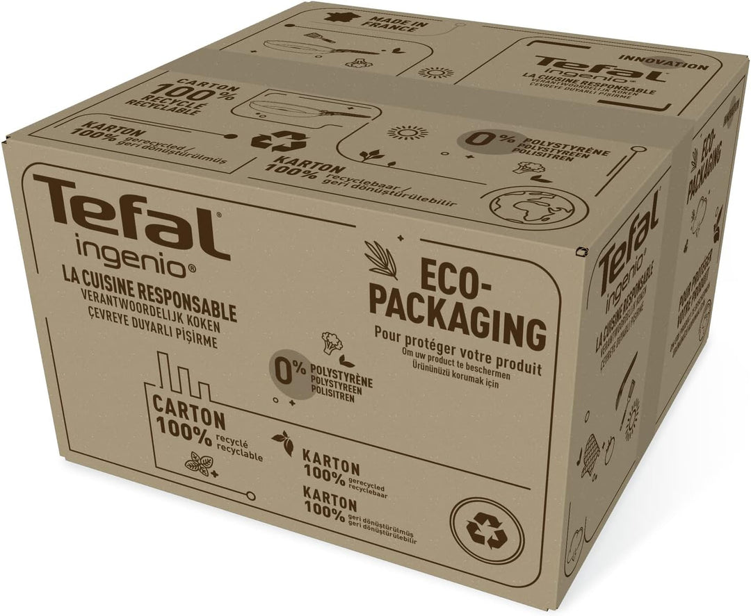 Tefal Natural On Induction G2801902 Grillpfanne, antihaftbeschichtet, 26 cm, Dunkelgrau