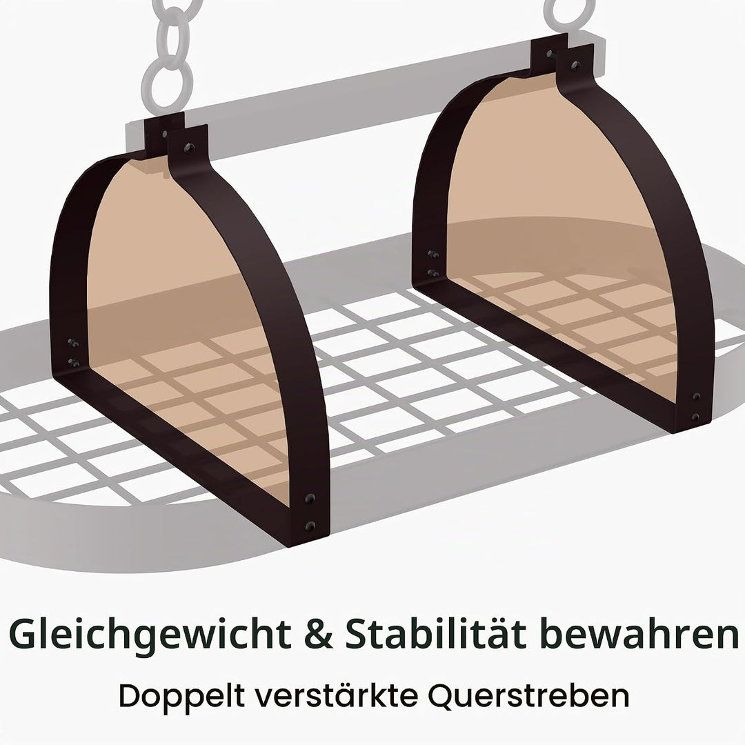 KES 85x39cm Ölbronze Topfhalter Pfannenhalter Hängeregal Küche Topfregal Deckenregal Hängend Küchenr