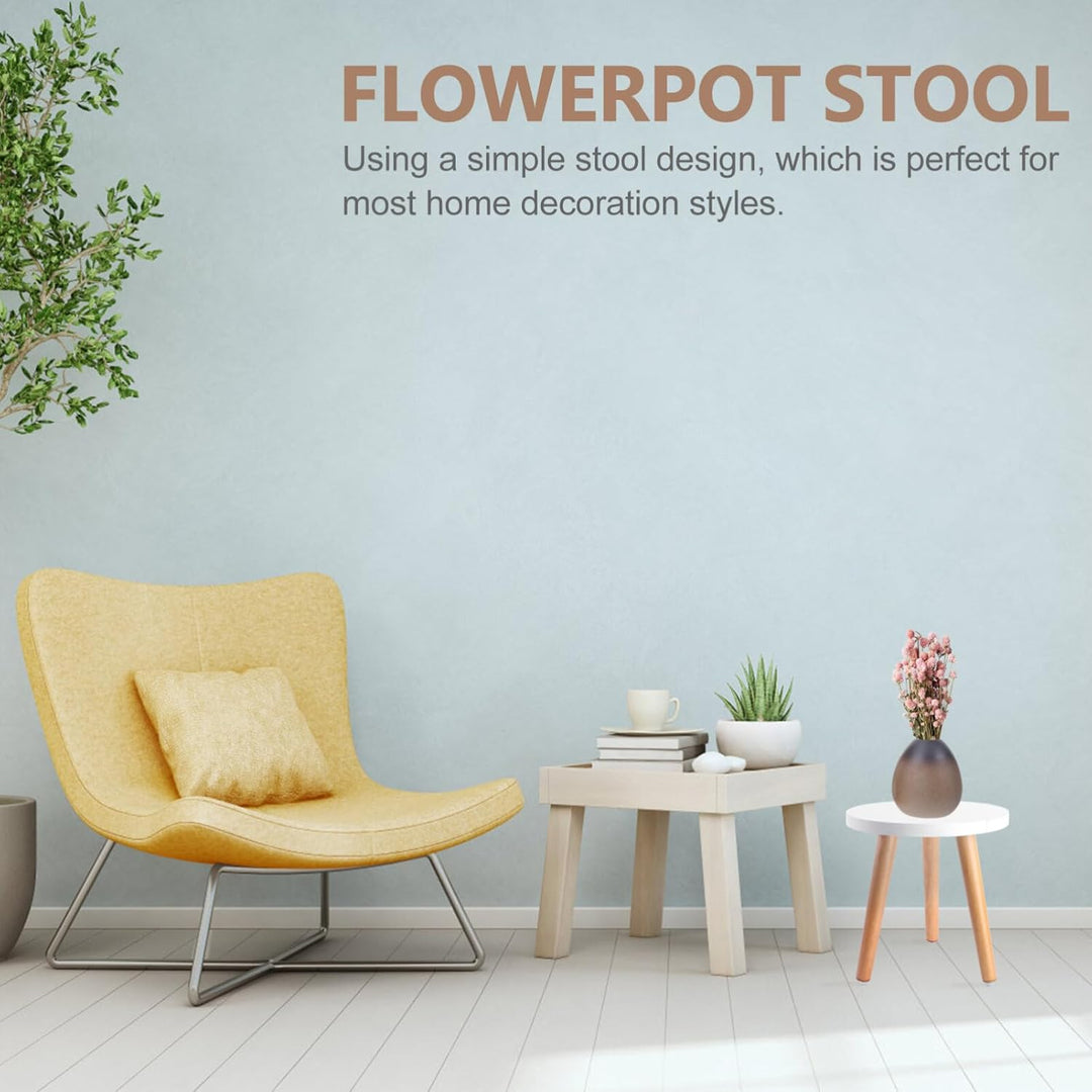 BESTonZON Holz Plant Stand Blumentopf Runde Basis Halter Hocker Topf Halter Indoor Outdoor Rostfrei