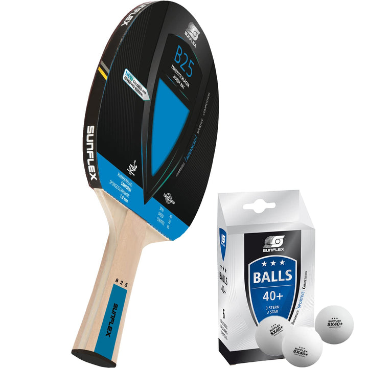 Sunflex® Color COMP B25 Tischtennisschläger | Tischtennis Racket Bat TT Hobby Freizeitschläger mit k