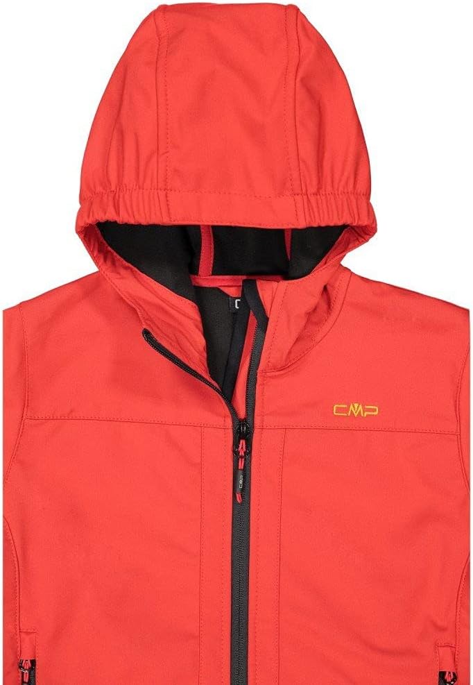 CMP Jungen Softshelljacke für Kinder Kapuzen Jacke (1er Pack) 92 Ferrari-Nero, 92 Ferrari-Nero
