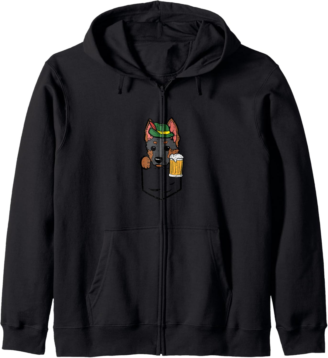 Pocket German Shepherd Oktoberfest Bayrisch Hund Herren Damen Kapuzenjacke
