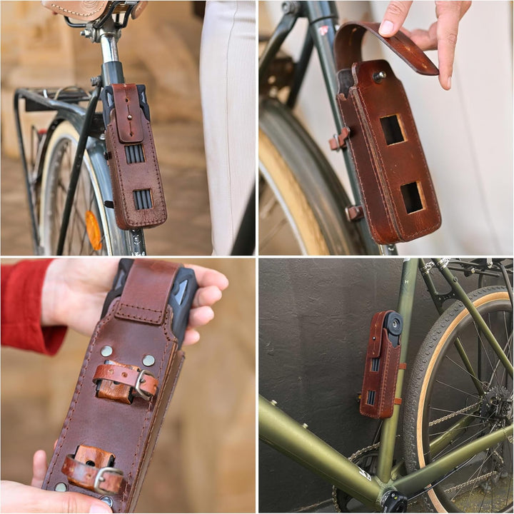 Gusti Fahrradschloss Tasche Leder - Laurent F. Zubehör Fahrrad inkl. Halterung Hülle für Faltschloss