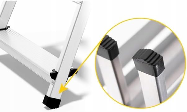 DRABEST Aluleiter mit Ablage, Stehleiter 4 Stufen, Trittleiter bis 125 kg, Haushaltleiter, Klapptrit