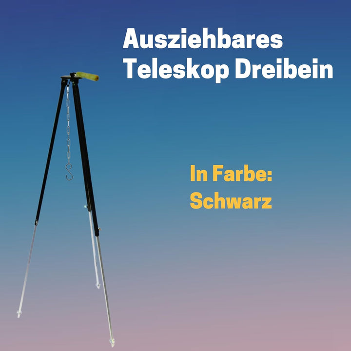 Outdoor-KESSELN ausziehbares Teleskop Dreibein, Verschiedene Varianten von 80-200cm, lackiert schwar