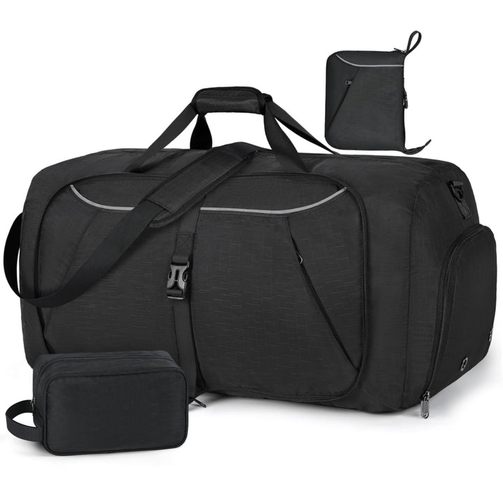 Faltbare Reisetasche 65L 80L 100L Grosse Leichte Sporttasche mit Schuhfach für Herren Damen Weekende
