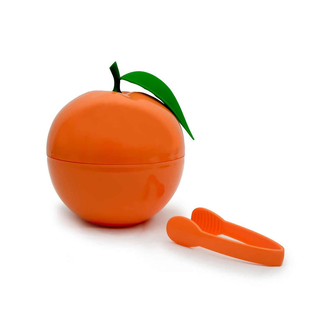 CÉCOA Eiskübel Orange Doppelwandig mit Zange und Deckel Luftdicht Ideal für Vorspeisen, Getränke und