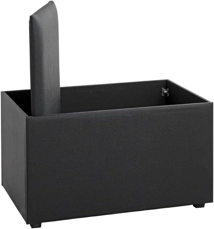 HAKU Möbel Sitztruhe, Kunstleder, schwarz, B 65 x T 40 x H 42 cm schwarz 65 x 40 x H 42 cm Schwarz,