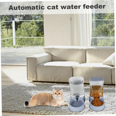 2pcs Automatische Katzenfutter- und Wasserspender, 3,5 l Kleiner mittlerer Haustier Automatische Leb