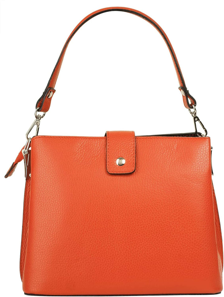 Handtasche Echt Leder Damen Made in Italy, Tragetasche, Umhängetasche, Abendtasche aus Leder 021791